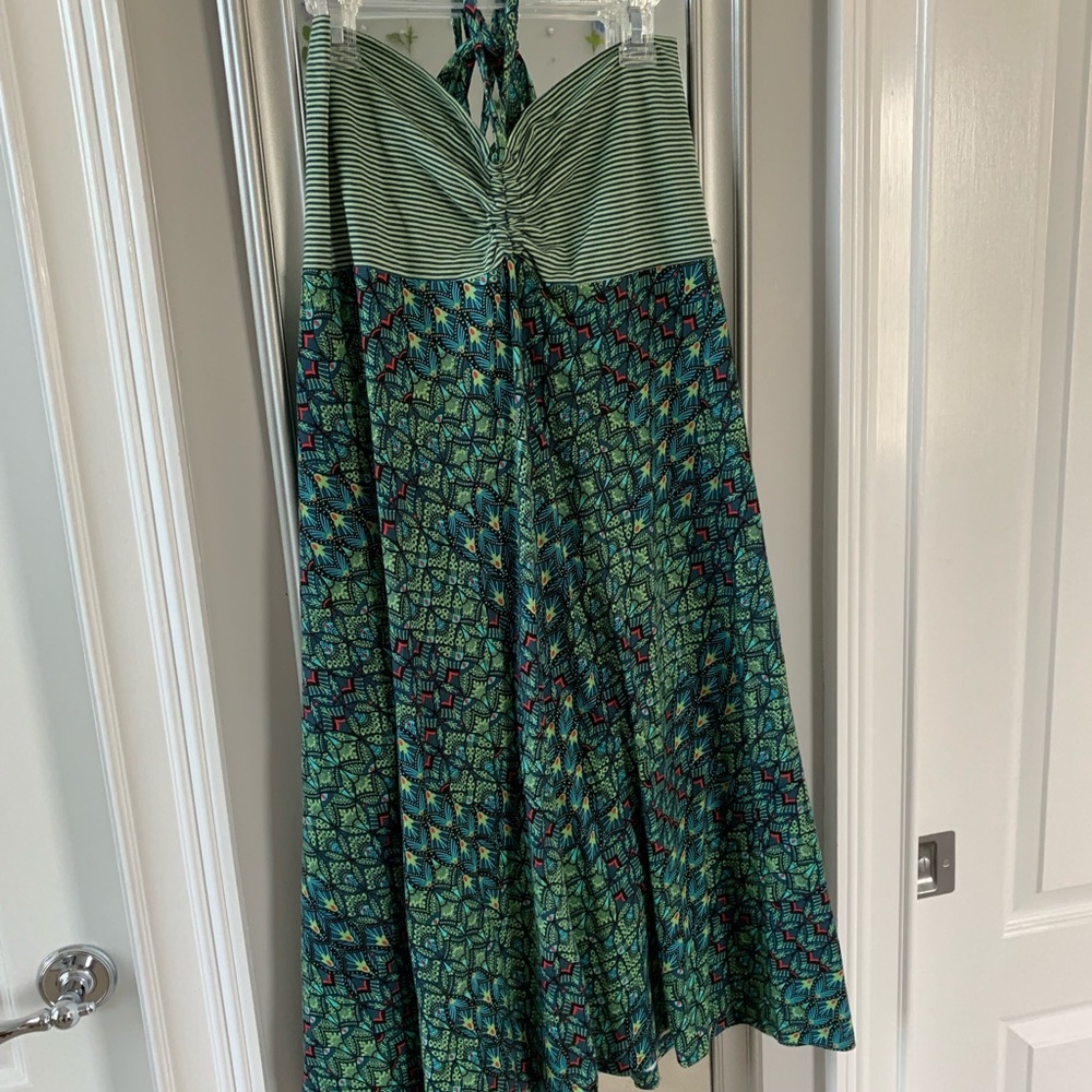 Patagonia Kamala Convertible Green & Blue Halter Midi Dress/Skirt